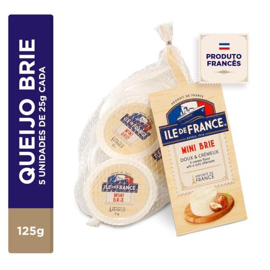 Queijo Brie Ile de France 125g 5 Unidades - Imagem em destaque