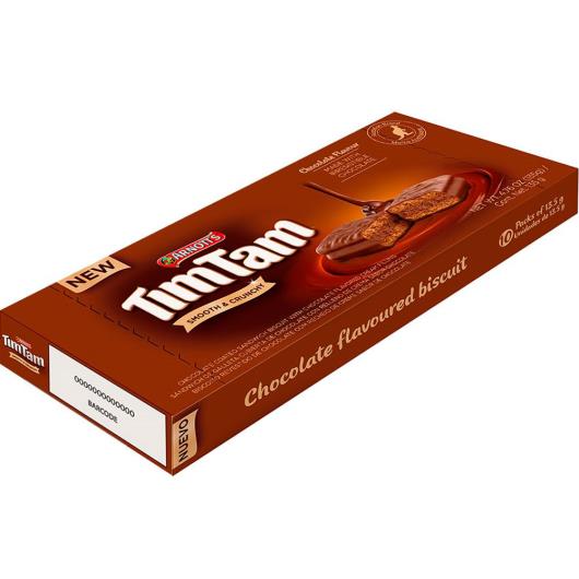 Biscoito cobertura de chocolate e recheio de chocolate Timtam 135g - Imagem em destaque