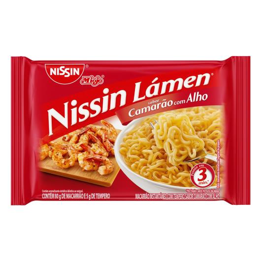 Macarrão Instantâneo Lámen Camarão com Alho Nissin Miojo Pacote 85g - Imagem em destaque