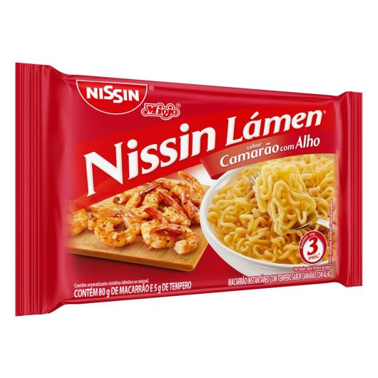 Macarrão Instantâneo Lámen Camarão com Alho Nissin Miojo Pacote 85g - Imagem em destaque