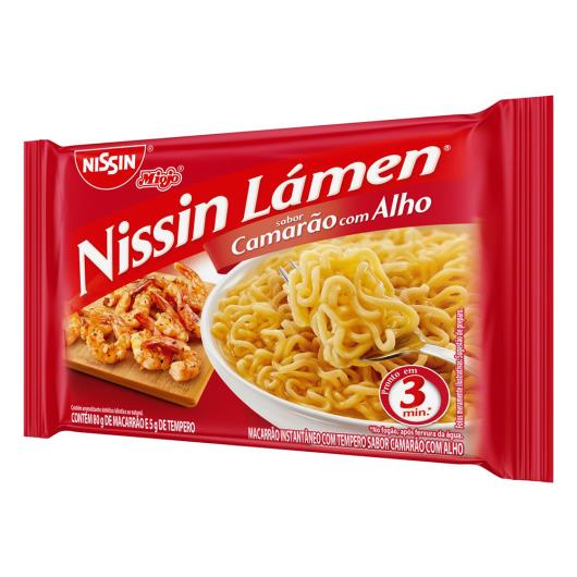 Macarrão Instantâneo Lámen Camarão com Alho Nissin Miojo Pacote 85g - Imagem em destaque