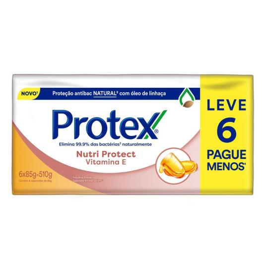 Sabonete Antibacteriano em Barra Protex Nutri Protect Vitamina E 85g Promo 6un c/ Desconto - Imagem em destaque