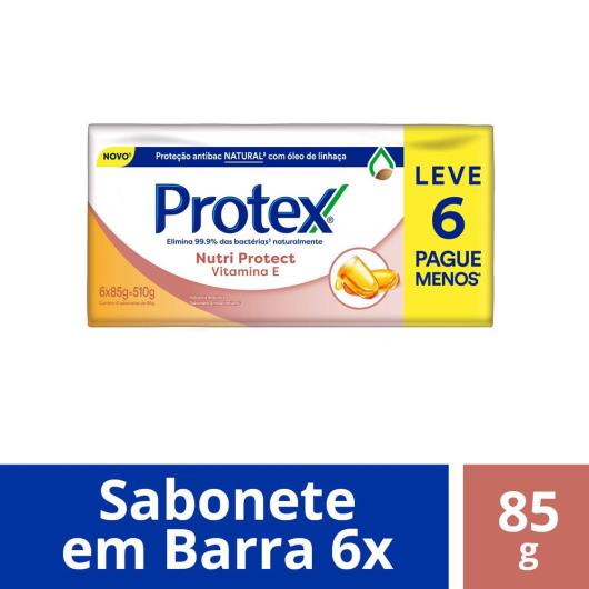 Sabonete Antibacteriano em Barra Protex Nutri Protect Vitamina E 85g Promo 6un c/ Desconto - Imagem em destaque