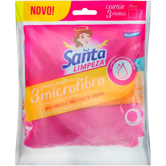 Pano Microfibra Santa Limpeza Mucambo com 3 unidades - Imagem em destaque