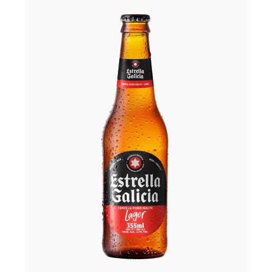 Cerveja Lager Puro Malte Estrella Galicia Long Neck 355ml - Imagem em destaque