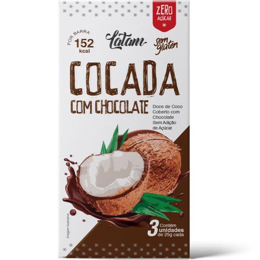 Cocada zero açúcar com chocolate Latam 75g - Imagem em destaque