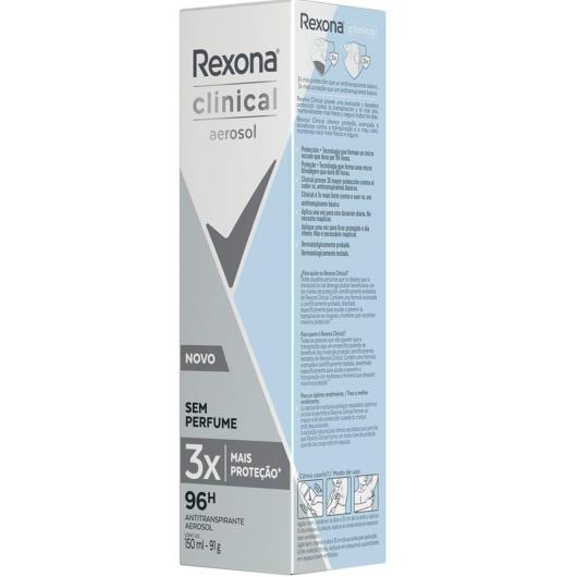 Antitranspirante Aerosol Rexona Clinical S/Perfume 150ml - Imagem em destaque