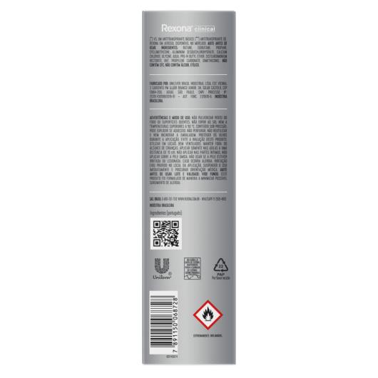 Antitranspirante Aerosol Rexona Clinical Sem perfume 150ml - Imagem em destaque