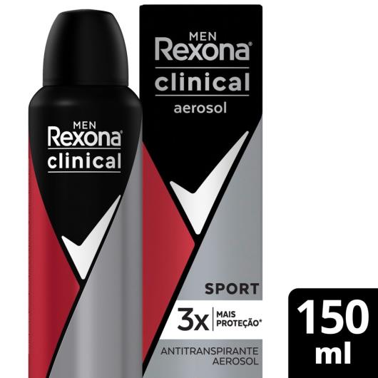 Antitranspirante Aerosol Rexona Men Clinical Sport 150ml - Imagem em destaque