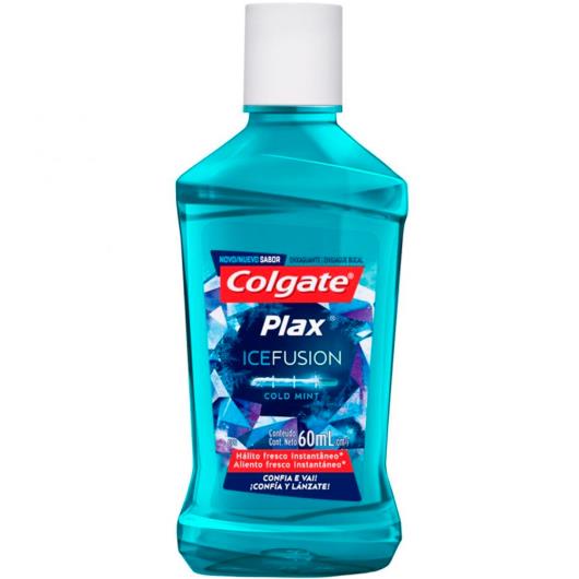 Enxaguante bucal cold mint Ice Fusion Colgate Plax 60ml - Imagem em destaque