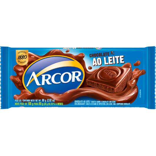 Chocolate ao leite Arcor 80g - Imagem em destaque