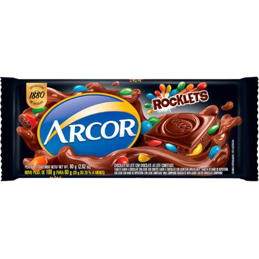 Chocolate rockletes Arcor 80g - Imagem em destaque