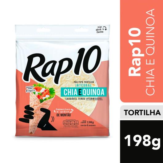 Pão Integral Tipo Tortilha Quinoa e chia Rap 10 198g - Imagem em destaque