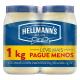 Kit 2 Maioneses Hellmann's Leve Mais Pague Menos 1kg - Imagem 1000032430.jpg em miniatúra