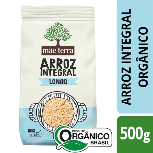 Arroz Integral Longo Orgânico Tipo 1 Mãe Terra Pacote 500g - Imagem em destaque