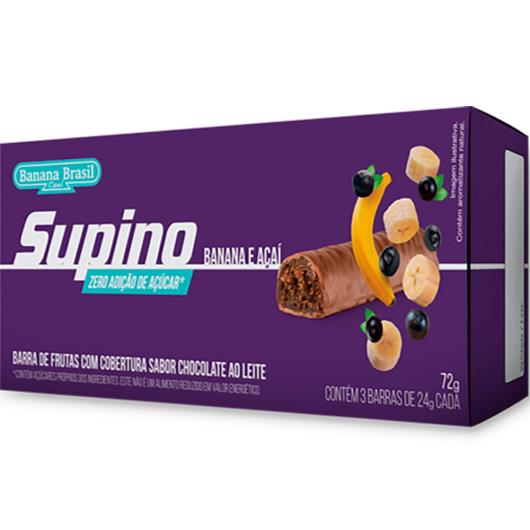 Barra de Frutas Banana e Açaí Cobertura Chocolate ao Leite Supino 72g - Imagem em destaque