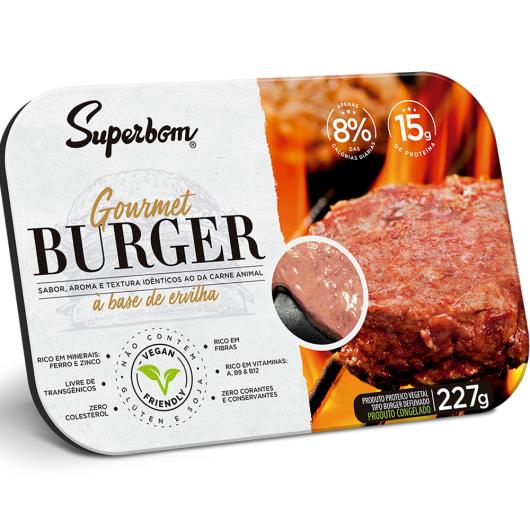 Hambúrguer à base de ervilha gourmet vegano Superbom 227g - Imagem em destaque