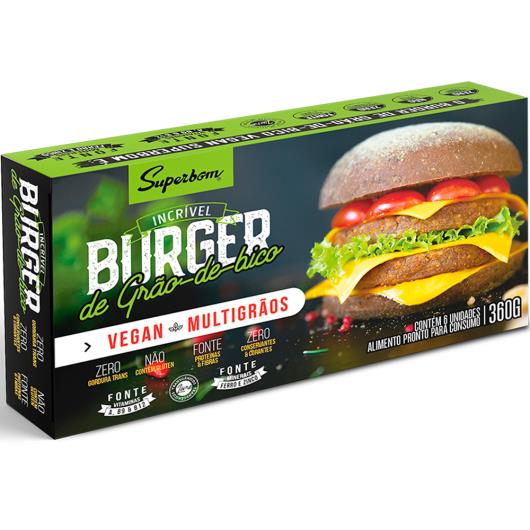 Hambúrguer vegan grão-de-bico Superbom 360g - Imagem em destaque
