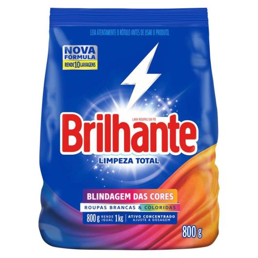 Lava-Roupas Pó Roupas Brancas e Coloridas Brilhante Limpeza Total Pacote 800g - Imagem em destaque