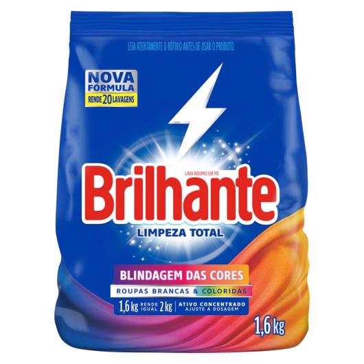 Lava-Roupas Pó Roupas Brancas e Coloridas Brilhante Limpeza Total Pacote 1,6kg - Imagem em destaque