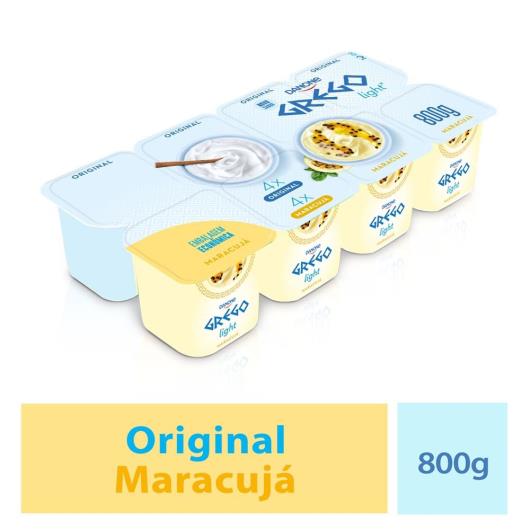 Iogurte Grego Danone Light Original e Maracujá 800g 8 unidades - Imagem em destaque