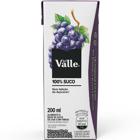 Suco 100% uva Del Valle tetra pack 200ml - Imagem em destaque