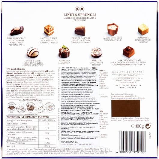 Chocolate mini Pralinés Lindt 100g - Imagem em destaque