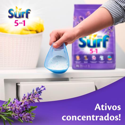 Detergente Lava Roupas em Pó Surf 5 em 1 Lavanda 800g - Imagem em destaque