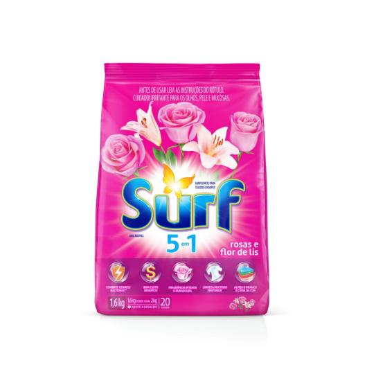 Detergente Lava Roupas em Pó Surf 5 em 1 Rosas e Flor de Lis 1,6kg - Imagem em destaque