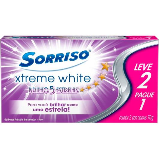 Gel dental xtreme white brilho 5 estrela Sorriso 140g - Imagem em destaque