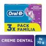 Creme Dental Oral-B Escudo Antiaçúcar Anticáries 70g - 3 unidades