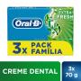 3 Creme Dental Oral-B Escudo Extra Fresh 70g