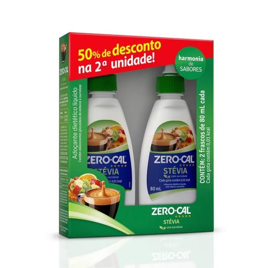 2 Adoçantes líquido 50% de desconto na segunda unidade stevia Zero Cal 160ml - Imagem em destaque