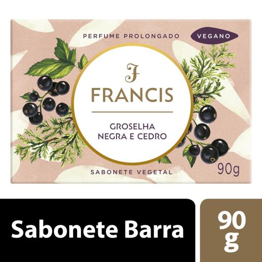 Sabonete Barra Vegetal Groselha Negra e Cedro Francis Caixa 90g - Imagem em destaque