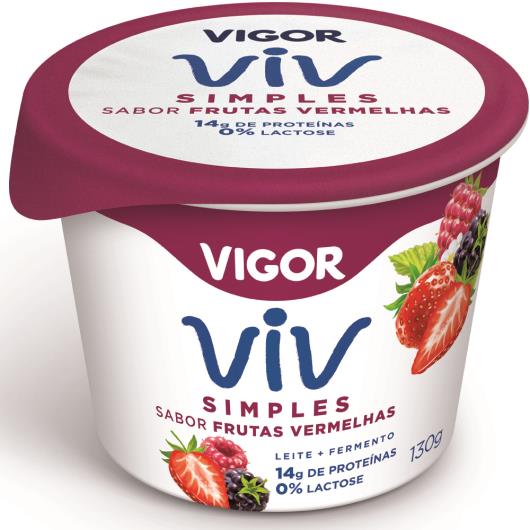 Iogurte frutas vermelhas Vigor Simples 130g - Imagem em destaque