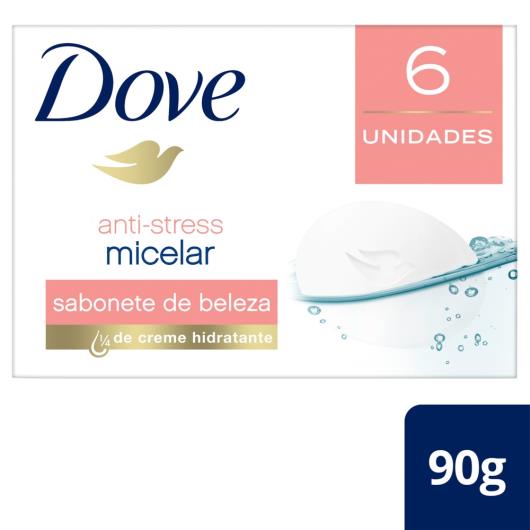 Sabonete em Barra 6 unidades Dove Micelar Anti Stress 1/4 de creme hidratante 90g - Imagem em destaque