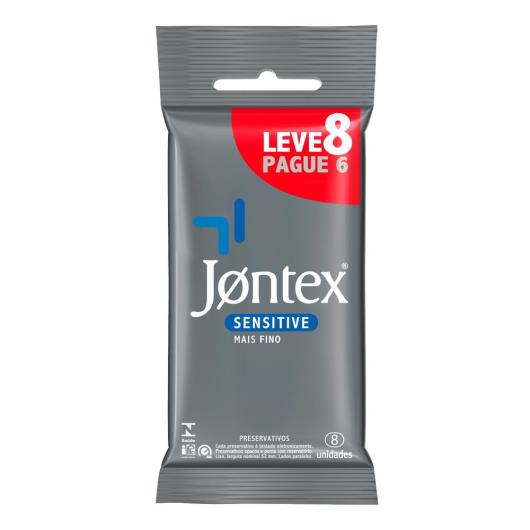 Preservativo Jontex lubrificado sensitive Leve 8 Pague 6 unidades - Imagem em destaque