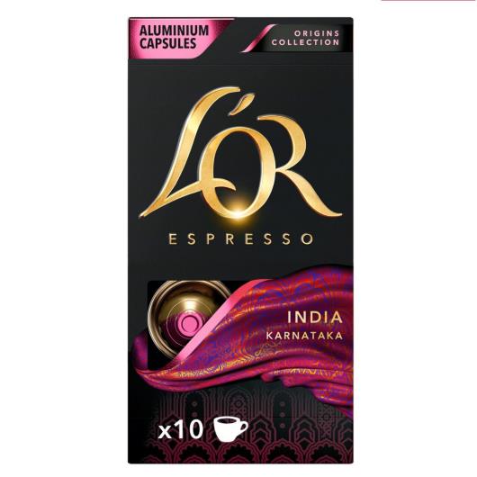 Café em Cápsula Torrado e Moído Espresso Índia L'or Origins Collection Caixa 52g 10 Unidades - Imagem em destaque