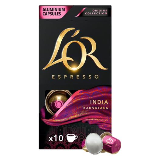 Café em Cápsula Torrado e Moído Espresso Índia L'or Origins Collection Caixa 52g 10 Unidades - Imagem em destaque