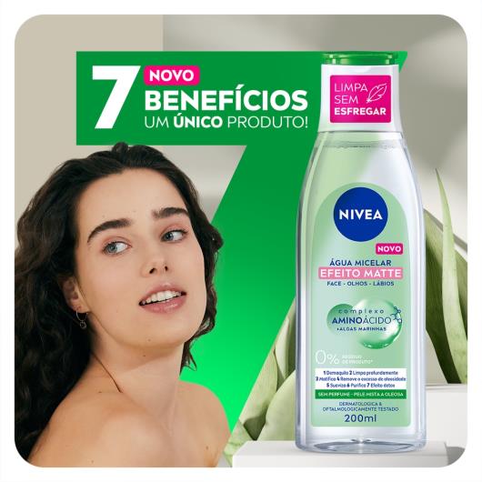 Água Micelar NIVEA Solução de Limpeza 7 em 1 Efeito Matte 200ml - Imagem em destaque