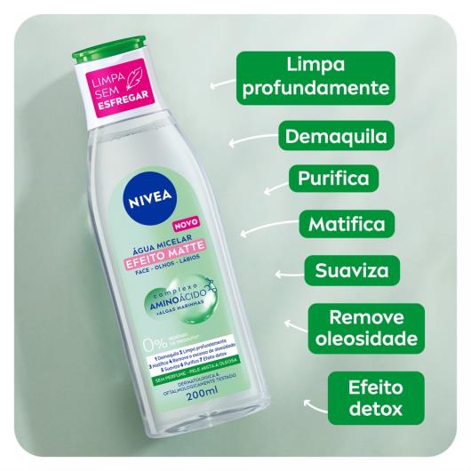 Água Micelar NIVEA Solução de Limpeza 7 em 1 Efeito Matte 200ml - Imagem em destaque