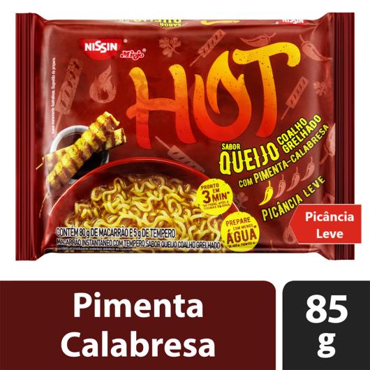 Macarrão Instantâneo Queijo Coalho Grelhado com Pimenta-Calabresa Nissin Miojo Hot Pacote 85g - Imagem em destaque