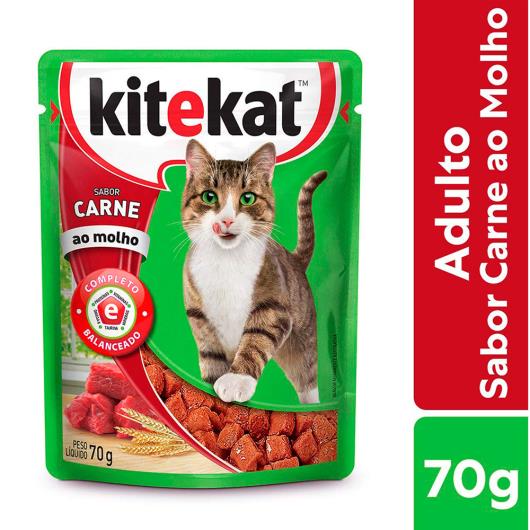 Alimento KiteKat adulto gato carne ao molho 70g - Imagem em destaque