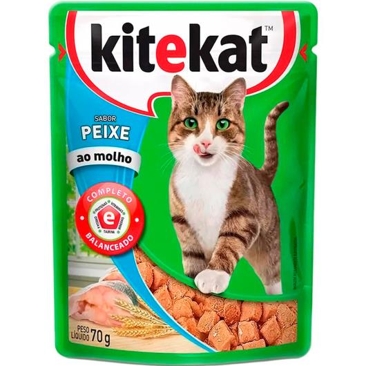 Alimento para gatos KiteKat adulto sabor peixe ao molho 70g - Imagem em destaque