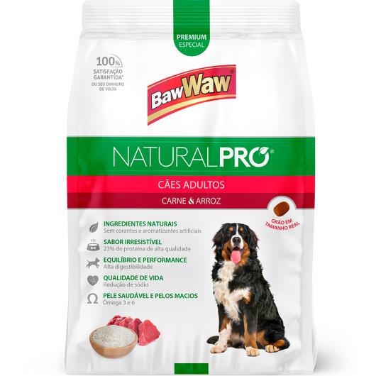 Alimento para cães adultos Baw Waw Natural Pró carne e arroz 2,5kg - Imagem em destaque