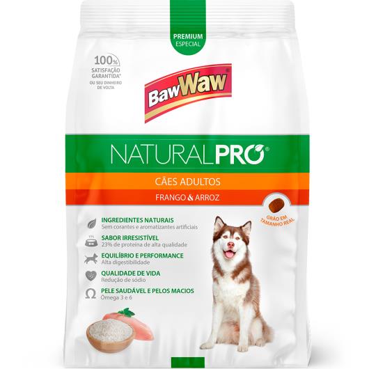 Alimento para cães adultos Baw Waw Natural Pró frango e arroz 2,5kg - Imagem em destaque