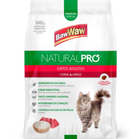 Alimento para gatos adultos Baw Waw Natural Pró carne e arroz 2,5kg - Imagem em destaque