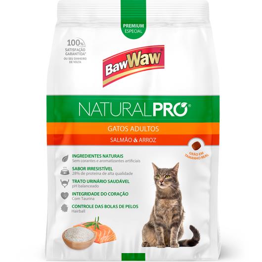 Alimento para gatos adultos Baw Waw Natural Pró salmão e arroz 2,5kg - Imagem em destaque