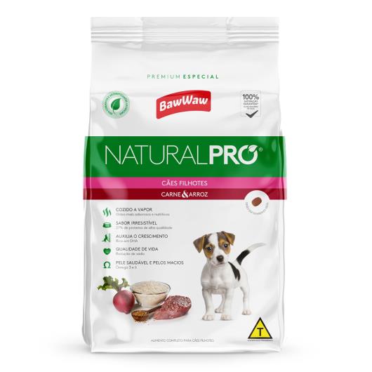 Alimento para cães filhotes Baw Waw Natural Pró carne e arroz 1kg - Imagem em destaque