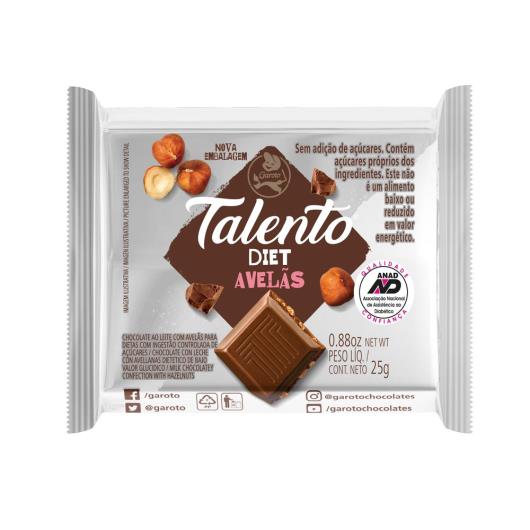 Chocolate diet Garoto Talento com avelãs 25g - Imagem em destaque